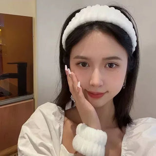 2/3Pcs Bow Headband Wristband Set Towel Elastic Soft Washing Face Shower Make up Yoga Sports Skincare Headband for Women Girls - Post & Poppy