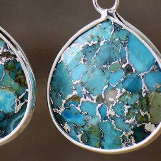 Natural Stone Teardrop Earrings - Post & Poppy