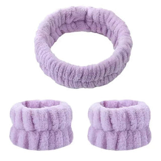 2/3Pcs Bow Headband Wristband Set Towel Elastic Soft Washing Face Shower Make up Yoga Sports Skincare Headband for Women Girls - Post & Poppy