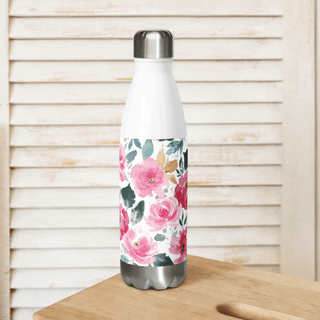 Floral Stainless Steel Water Bottle – 17 oz Reusable Vacuum Insulated Bottle for Hot and Cold Drinks - Post & Poppy