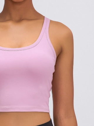 Millennia Scoop Neck Active Tank with Detachable Chest Pads - Post & Poppy