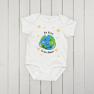 "Be Kind to Our Planet" Baby Onesie – Soft Cotton Jersey Bodysuit - Post & Poppy