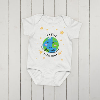 "Be Kind to Our Planet" Baby Onesie – Soft Cotton Jersey Bodysuit - Post & Poppy