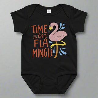 “Time to Flamingle” Baby Onesie – Soft Cotton Infant One - Piece for Girls & Boys - Post & Poppy