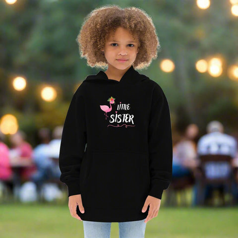 Little Sister Kids Hoodie – Flamingo Graphic Fleece Sweatshirt - Post & Poppy