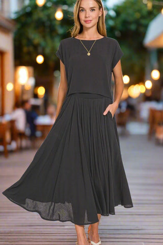 Woven Gauze Crop Top & Skirt Set - Post & Poppy