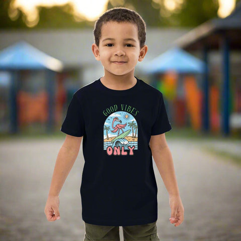 "Good Vibes Only" Flamingo – Organic Cotton Kids Graphic Tee - Post & Poppy