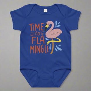 “Time to Flamingle” Baby Onesie – Soft Cotton Infant One - Piece for Girls & Boys - Post & Poppy