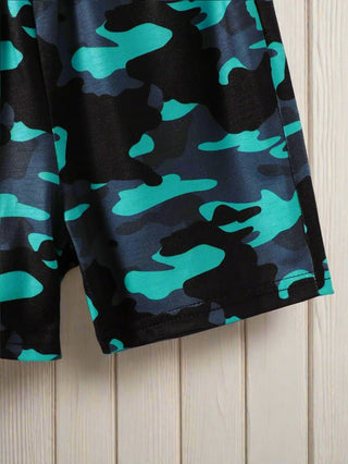 Dino Hoodie Tank & Camo Shorts Set – Boy's Summer Outfit - Post & Poppy