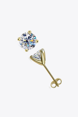 925 Sterling Silver 1 Carat Moissanite 4 - Prong Stud Earrings - Post & Poppy
