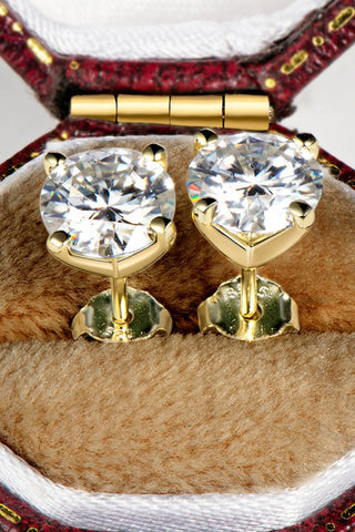 925 Sterling Silver 1 Carat Moissanite 4 - Prong Stud Earrings - Post & Poppy