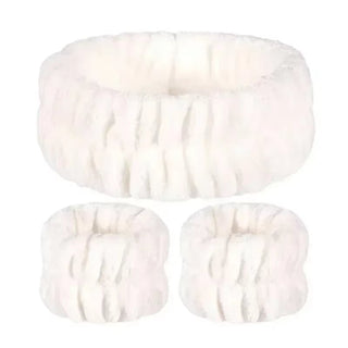 2/3Pcs Bow Headband Wristband Set Towel Elastic Soft Washing Face Shower Make up Yoga Sports Skincare Headband for Women Girls - Post & Poppy