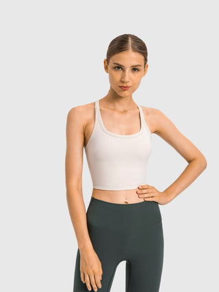 Millennia Scoop Neck Active Tank with Detachable Chest Pads - Post & Poppy