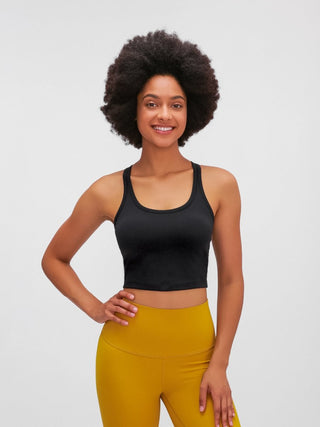 Millennia Scoop Neck Active Tank with Detachable Chest Pads - Post & Poppy