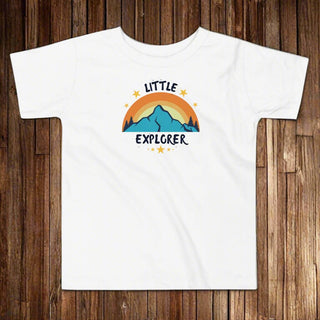 "Little Explorer" Toddler T-Shirt – White Cotton Graphic Tee - Post & Poppy