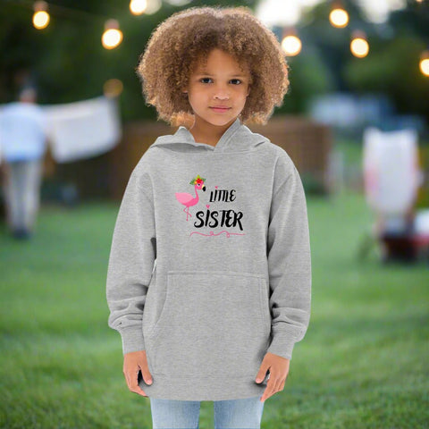 Little Sister Kids Hoodie – Flamingo Graphic Fleece Sweatshirt - Post & Poppy