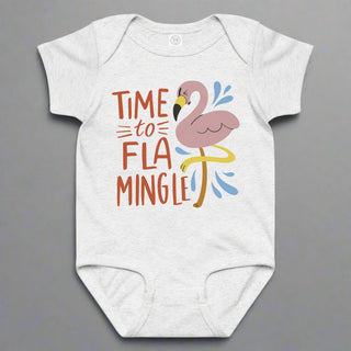 “Time to Flamingle” Baby Onesie – Soft Cotton Infant One - Piece for Girls & Boys - Post & Poppy