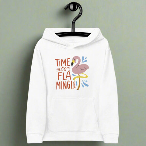 “Time to Flamingle” Kids Pullover Hoodie – Soft Cotton Blend Graphic Sweatshirt - Post & Poppy