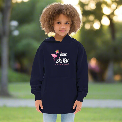 Little Sister Kids Hoodie – Flamingo Graphic Fleece Sweatshirt - Post & Poppy