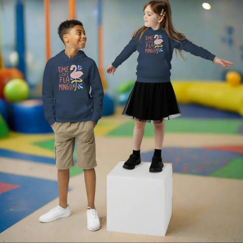 “Time to Flamingle” Kids Hoodie – Organic Cotton Pullover - Post & Poppy