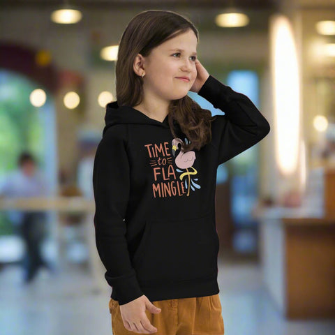 “Time to Flamingle” Kids Hoodie – Organic Cotton Pullover - Post & Poppy