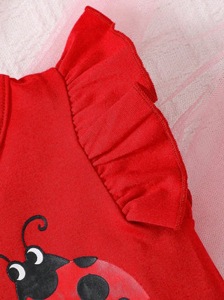 "Little Lady" Ladybug Outfit – Ruffle Sleeve Top, Shorts & Headband Set - Post & Poppy
