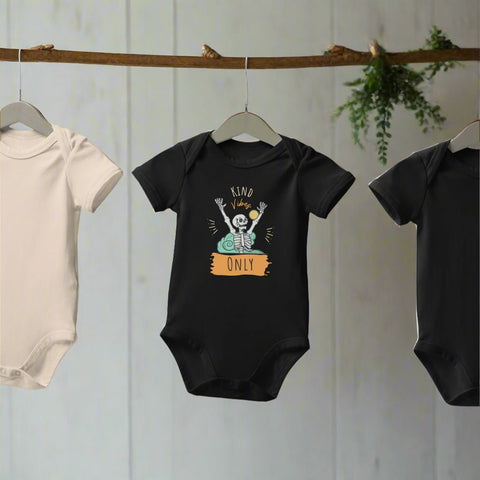 "Kind Vibes" Baby Onesie – Organic Cotton Bodysuit - Post & Poppy