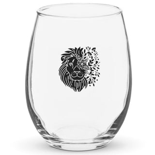 Lion + Flowers Stemless Wine Glass - Post & Poppy