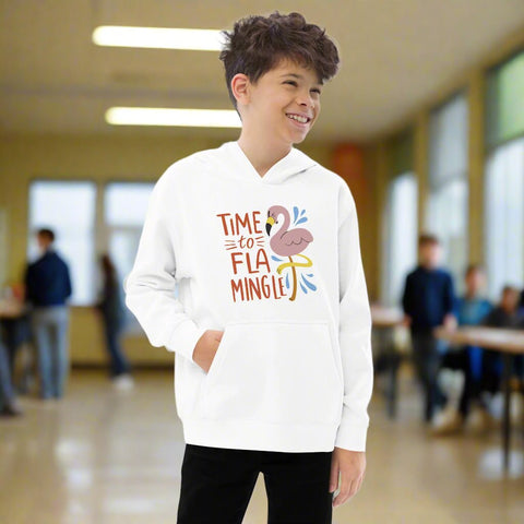 “Time to Flamingle” Kids Pullover Hoodie – Soft Cotton Blend Graphic Sweatshirt - Post & Poppy