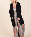 Mittoshop Open Front Long Sleeve Longline Cardigan - Post & Poppy