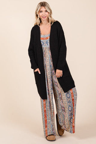 Mittoshop Open Front Long Sleeve Longline Cardigan - Post & Poppy