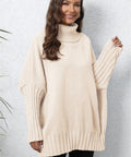 Turtle Neck Long Sleeve Ribbed Sweater - Post & Poppy