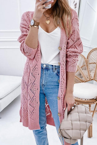 V - Neck Long Sleeve Cardigan - Post & Poppy