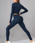 Mock Neck Long Sleeve Top and Pants Active Set - Post & Poppy
