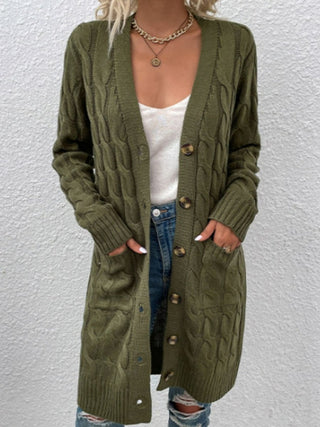 Cable - Knit Button Down Cardigan - Post & Poppy