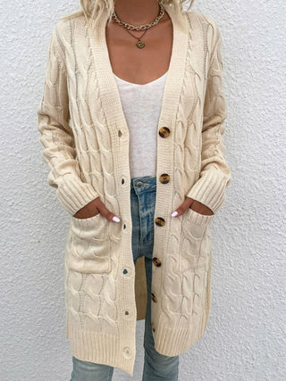Cable - Knit Button Down Cardigan - Post & Poppy