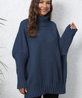 Turtle Neck Long Sleeve Ribbed Sweater - Post & Poppy