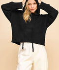 Davi & Dani Drop Shoulder Long Sleeve Hooded Sweater - Post & Poppy