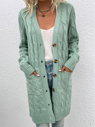 Cable - Knit Button Down Cardigan - Post & Poppy