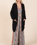 Mittoshop Open Front Long Sleeve Longline Cardigan - Post & Poppy
