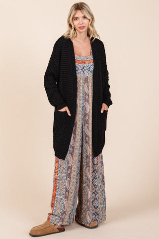 Mittoshop Open Front Long Sleeve Longline Cardigan - Post & Poppy