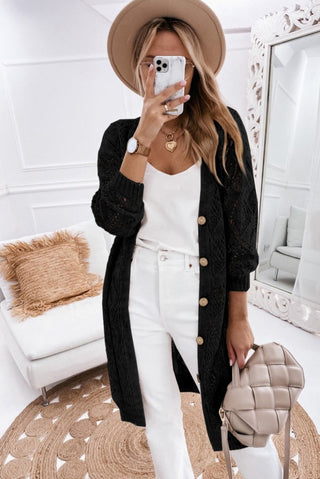 V - Neck Long Sleeve Cardigan - Post & Poppy
