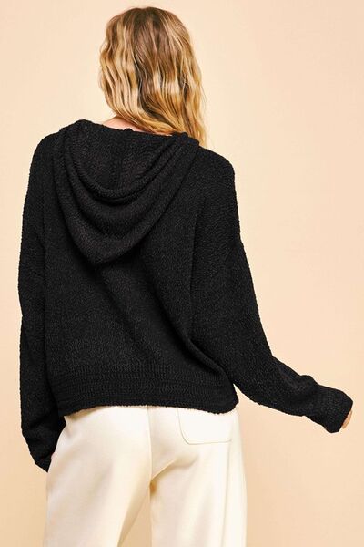 Davi & Dani Drop Shoulder Long Sleeve Hooded Sweater - Post & Poppy