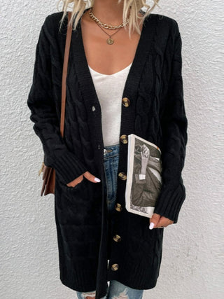 Cable - Knit Button Down Cardigan - Post & Poppy