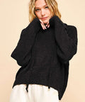 Davi & Dani Drop Shoulder Long Sleeve Hooded Sweater - Post & Poppy