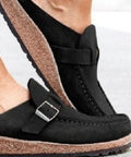 Round Toe Low Heel Buckle Loafers - Post & Poppy