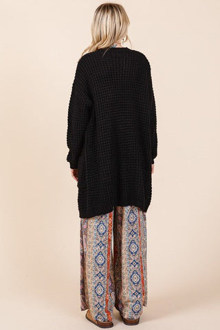 Mittoshop Open Front Long Sleeve Longline Cardigan - Post & Poppy