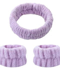 2/3Pcs Bow Headband Wristband Set Towel Elastic Soft Washing Face Shower Make up Yoga Sports Skincare Headband for Women Girls - Post & Poppy