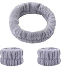 2/3Pcs Bow Headband Wristband Set Towel Elastic Soft Washing Face Shower Make up Yoga Sports Skincare Headband for Women Girls - Post & Poppy