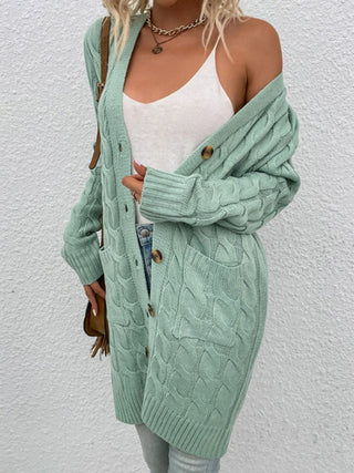 Cable - Knit Button Down Cardigan - Post & Poppy